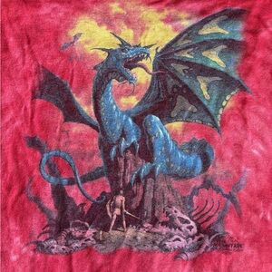 Vtg The Mountain Graphic Tee Dragon Y2K Size Small